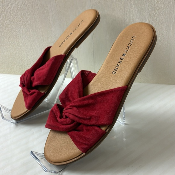 Lucky Brand Women's Dezzee Leather Open Toe Casual Slide Sandals Size 6 M - Picture 3 of 4